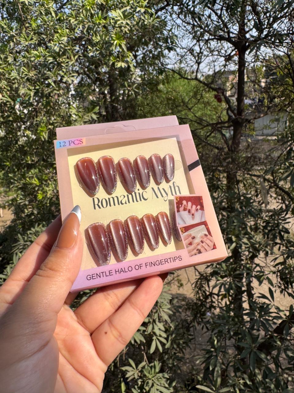 Handmade Cat-eye Reflective Nails- Free 12 pc Sticker Sheet included