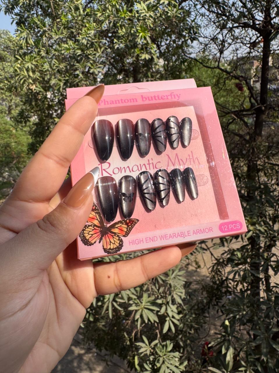 Handmade Cat-eye Reflective Nails- Free 12 pc Sticker Sheet included