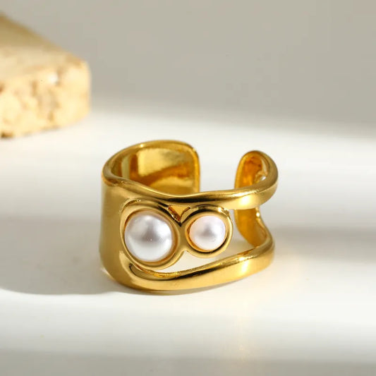 316L Steel 18k Gold Plated Ring (Adjustable)