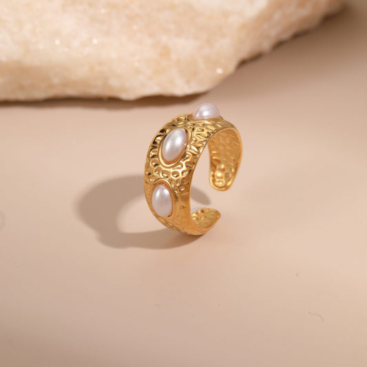 316L Steel 18k Gold Plated Ring (Adjustable)