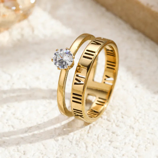 316L Steel 18k Gold Plated Ring