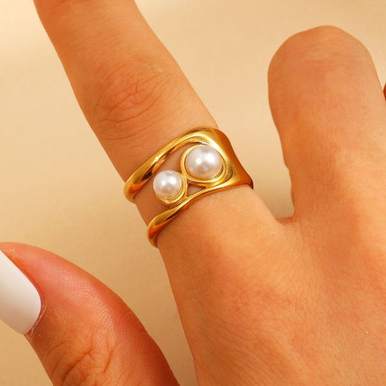 316L Steel 18k Gold Plated Ring (Adjustable)