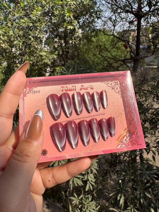Handmade Cat-eye Reflective Nails- Free 12 pc Sticker Sheet included