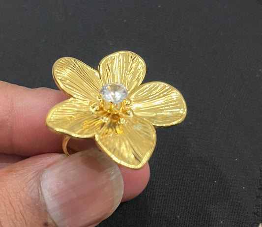 316L Steel 18k Gold Plated Ring (Adjustable)