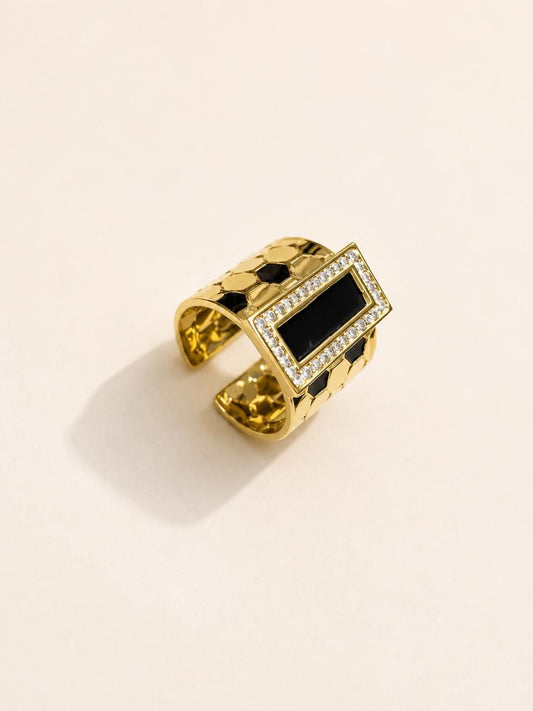 316L Steel 18k Gold Plated Ring (Adjustable)