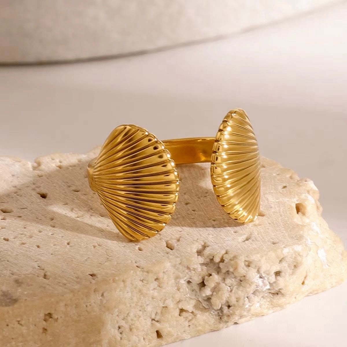 316L Steel 18k Gold Plated Ring (Adjustable)
