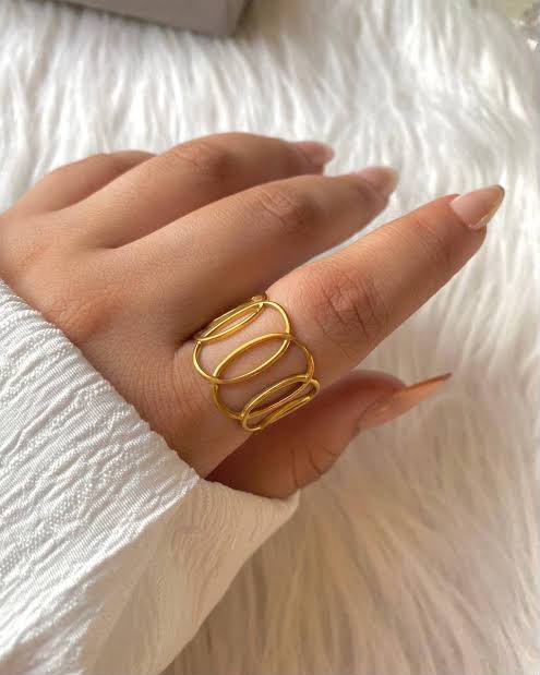 316L Steel 18k Gold Plated Ring (Adjustable)