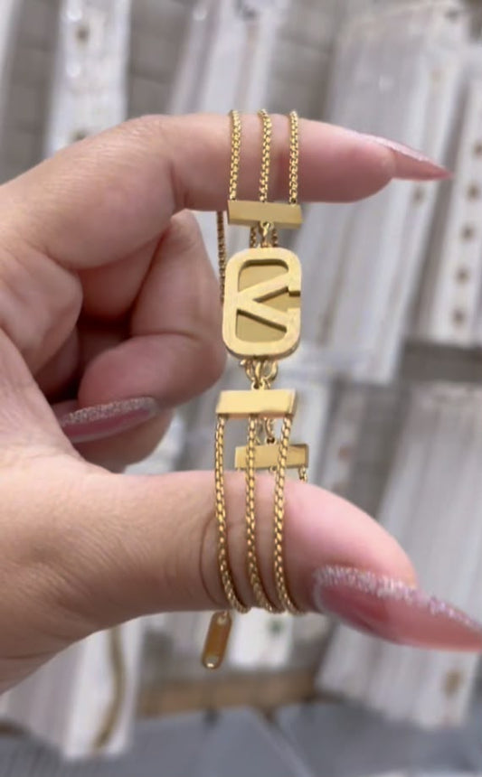 316L Steel 18k Gold Plated Braclete