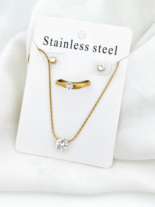 Diamond Stone Stainless Steel Set