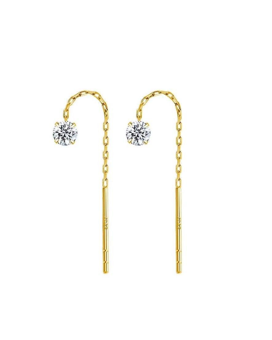 Minimalist Gold Chain Threader Earrings